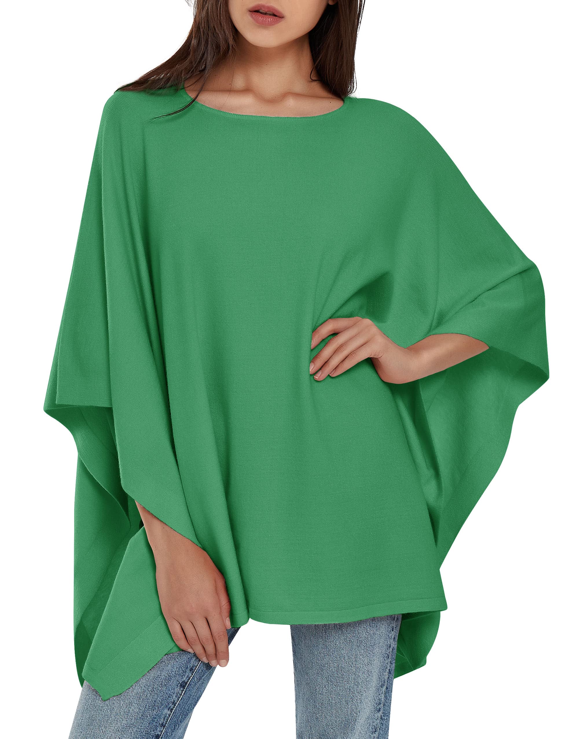PULI Women's Pullover Poncho Sweater Knit Layering Top Travel
