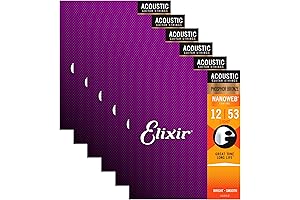 16052 Acoustic Elixir Light Gauge Phosphor Bronze Nanoweb Strings