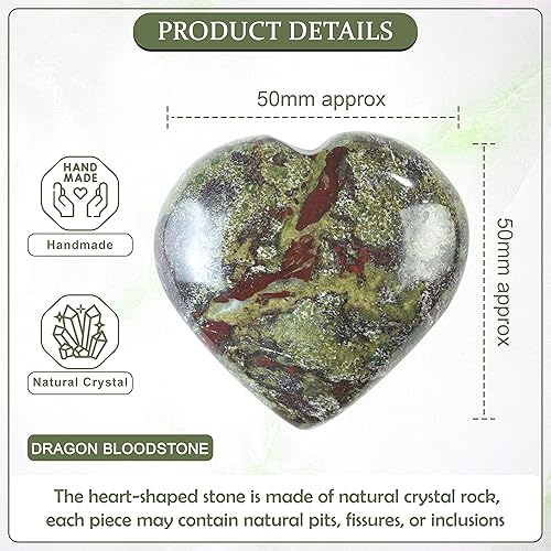 Miniatura 3 de Crocon Juego de piedras de sangre de dragón de 1.969 in, con forma de corazón grande, 450 quilates, bolsillo de cristal curativo, colección de