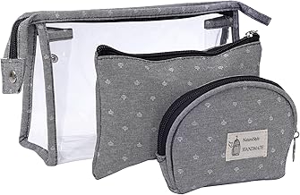 Travel Cosmetic Bags, Waterproof Makeup Case Transparent Toiletry, 3PCS Plastic Cosmetic Organizer with Zipper, Small Wallet Gift for Women