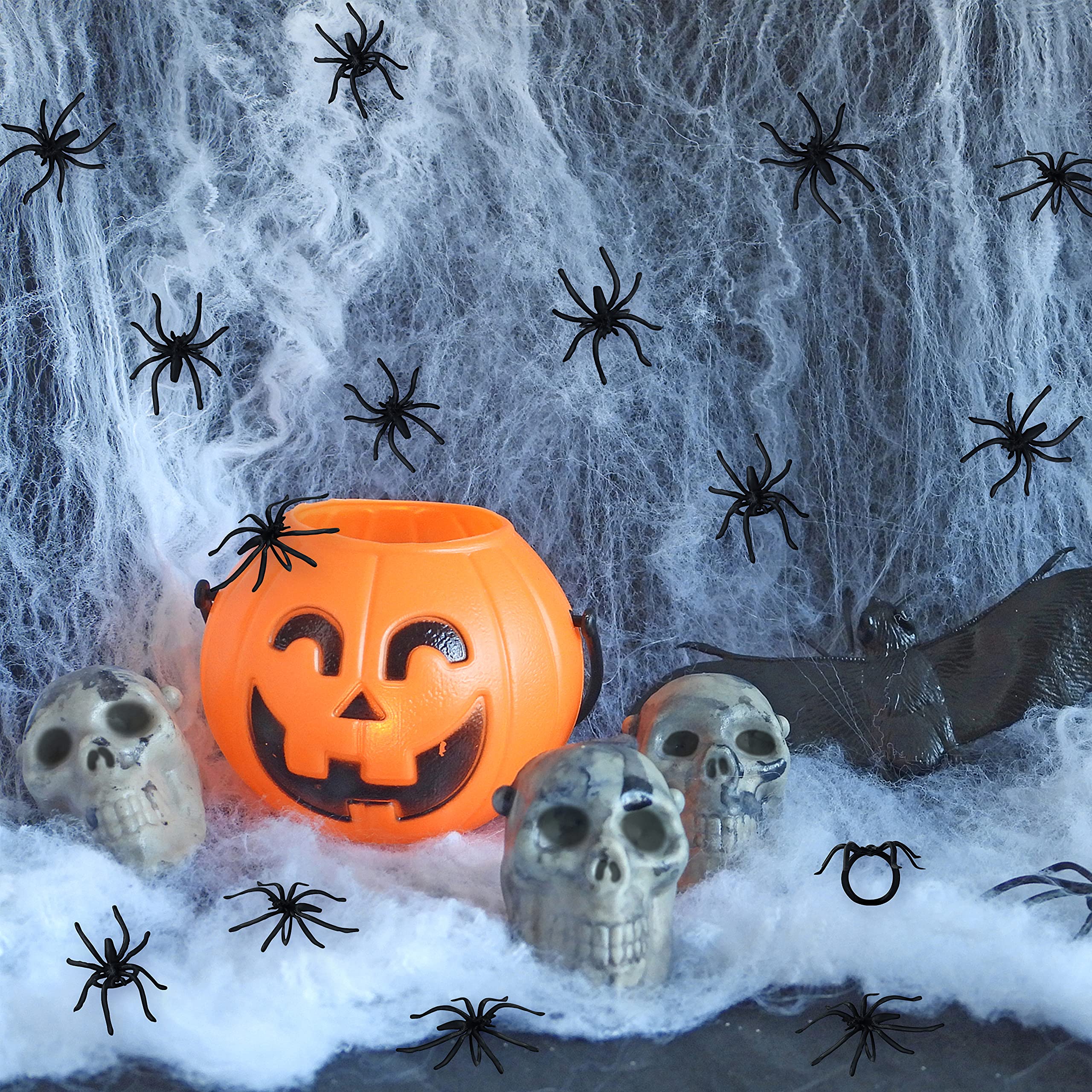300 anillos de araña de Halloween para niños, recuerdos de fiesta, anillos de araña de plástico de 1.96 pulgadas, a granel para niños, accesorios de disfraces para niños, proveedor de 6