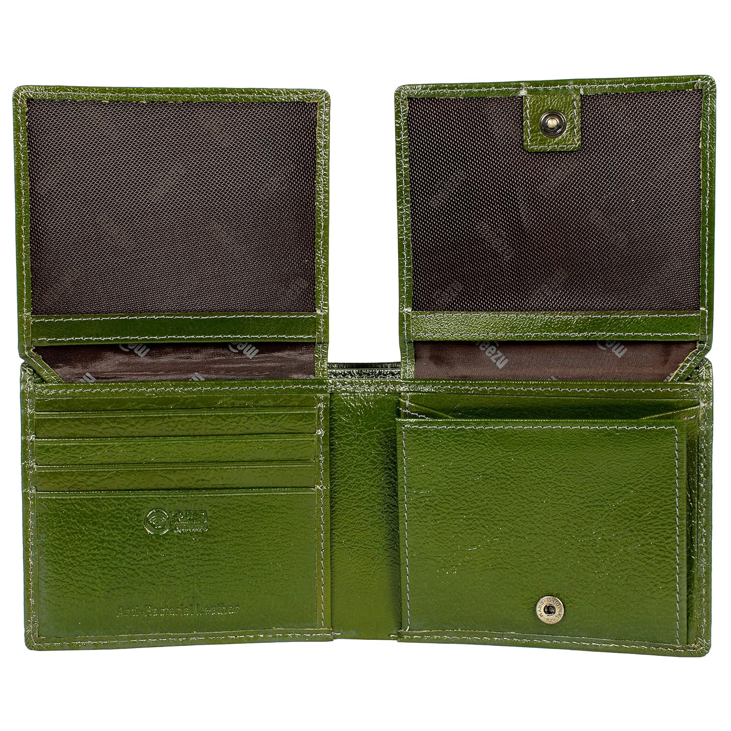 Meezu Leather Wallet for Men – RFID Blocked – Full Grain – Multi Card Slot Bifold Wallet l Olive Green Color Modern Think Beyond Genuine Leather Series 4 917tmPMbMsS. SL1500