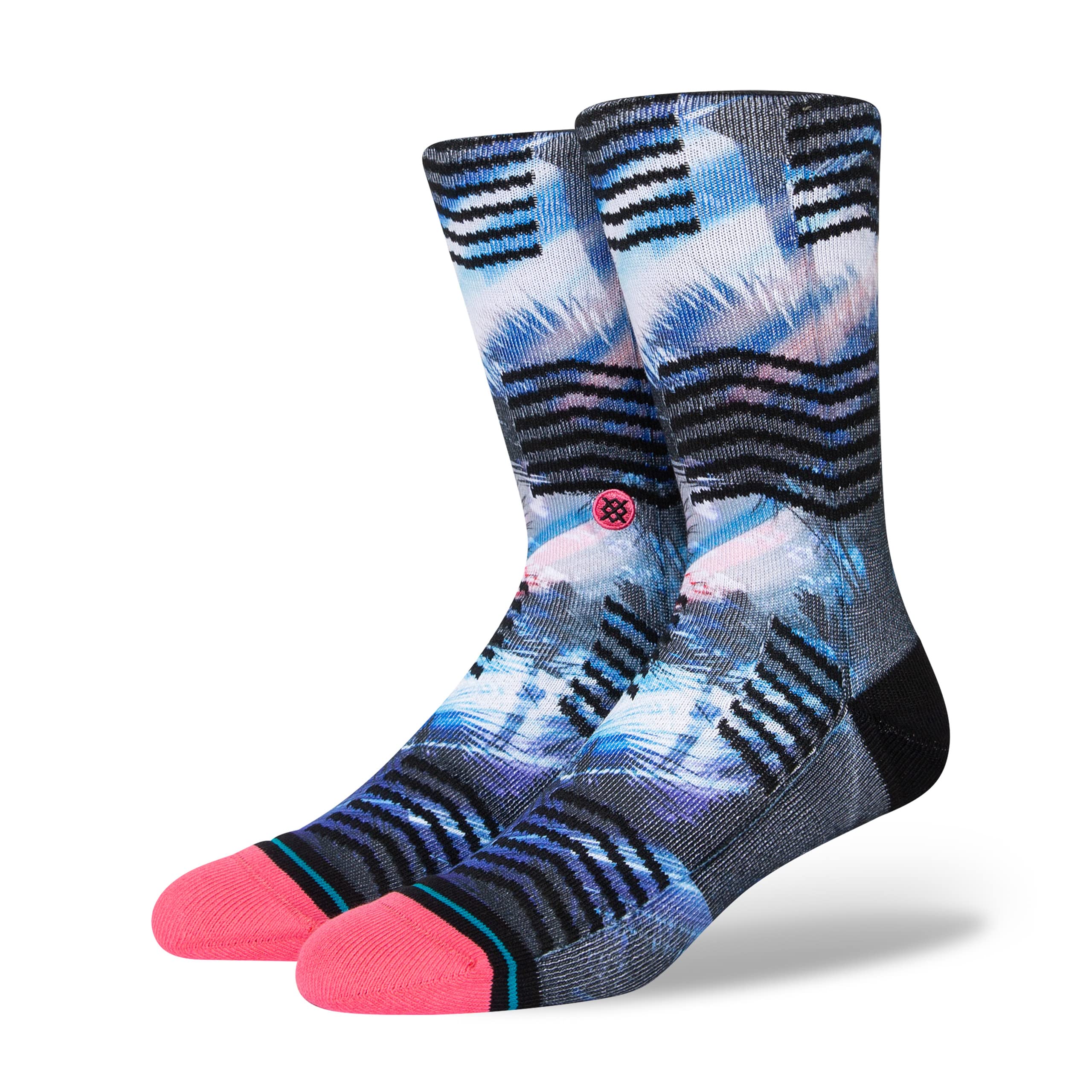 StanceCrew Palm Chevron Socks (Large, Black), Black, L