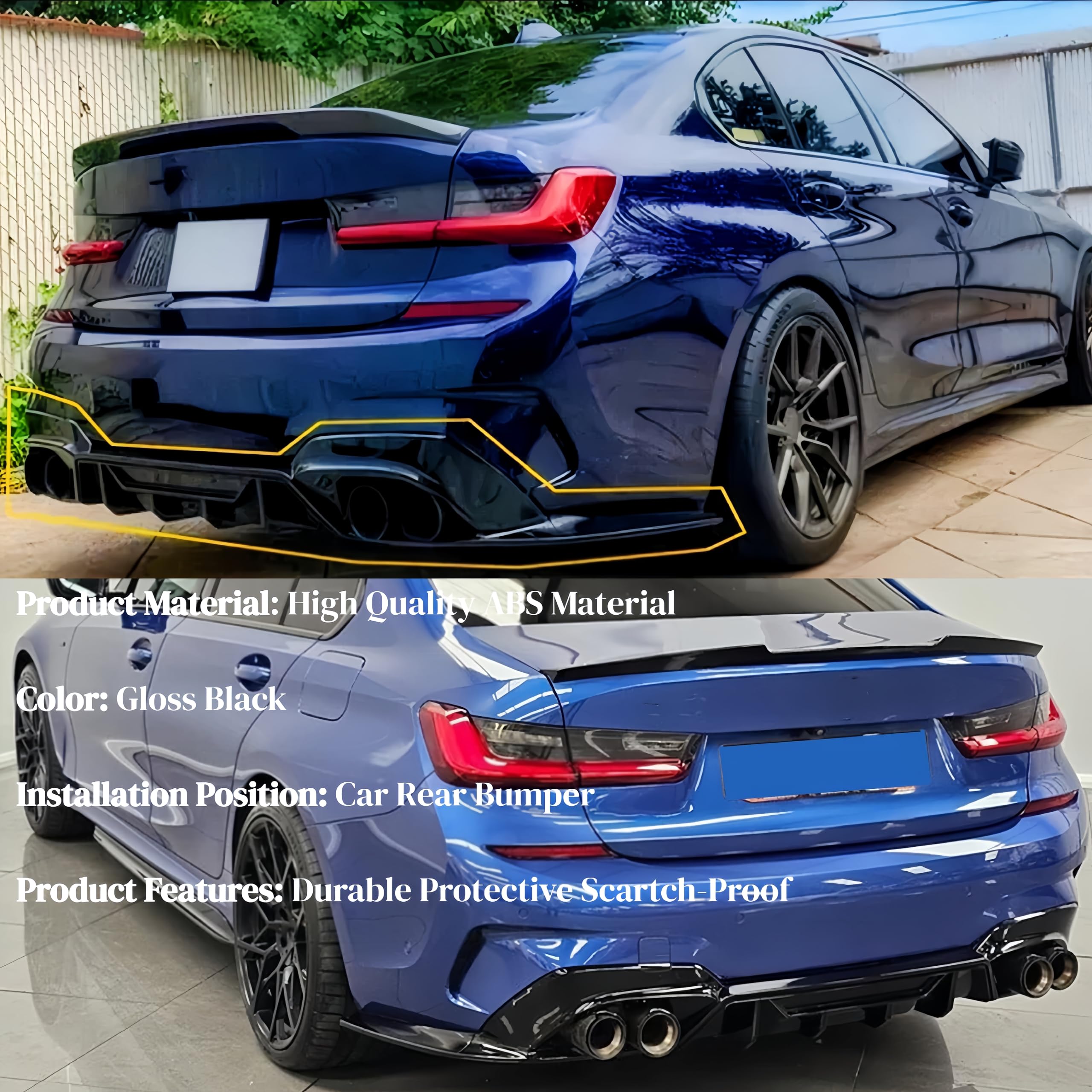 Amazon.co.jp: CHIESMA リアディフューザー BMW 3シリーズ G20 M Sport