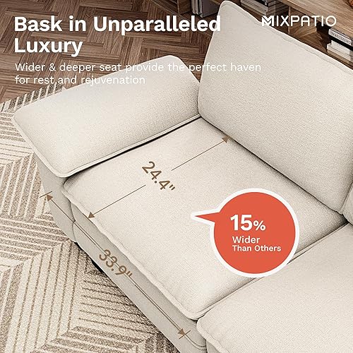 Miniatura 9 de Juego de sofá modular Cloud en forma de U, asiento profundo de 3 piezas, sofá modular de 6 plazas y brazos extraíbles, felpilla de felpa para sala