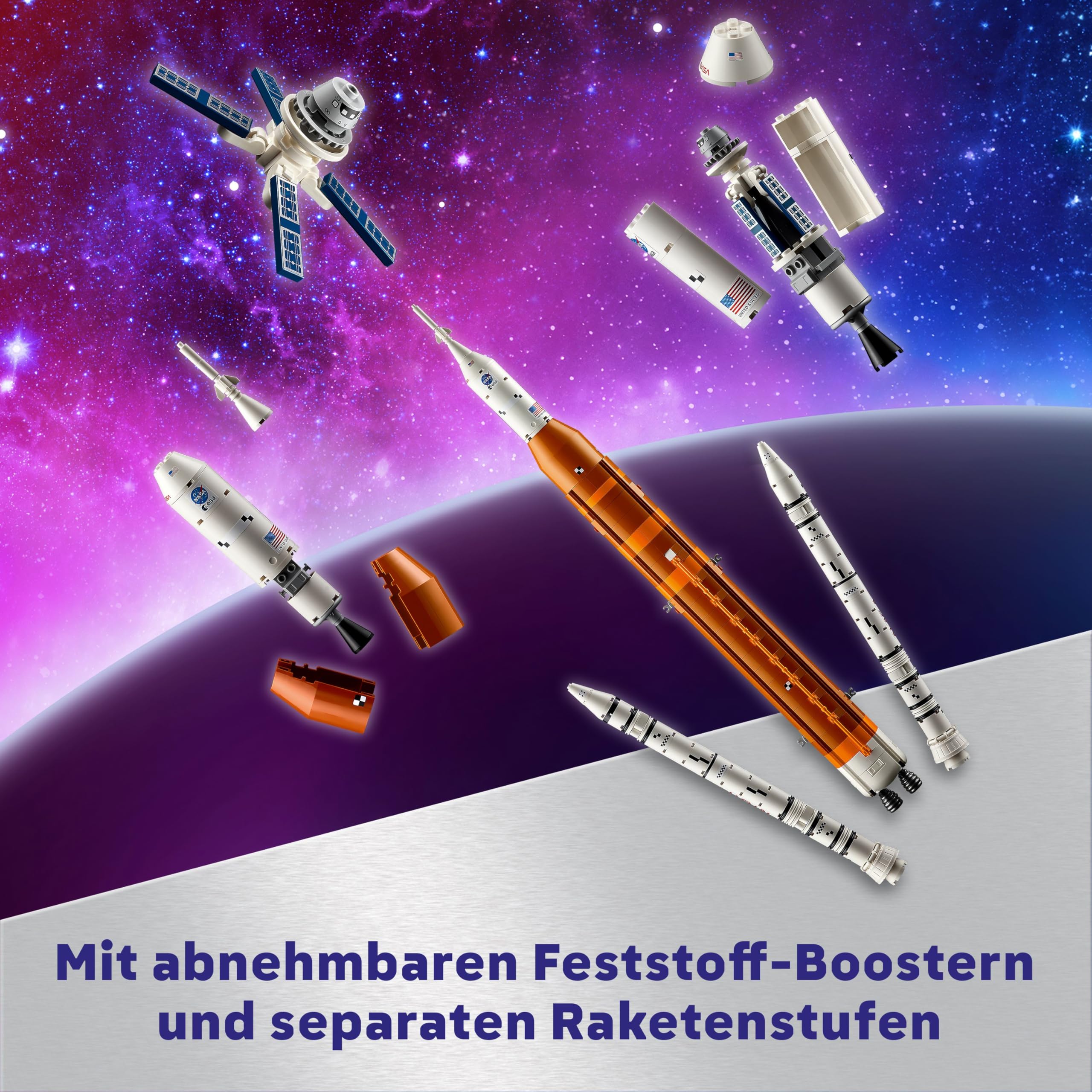 LEGO Icons NASA Artemis Startrampe, Geschenk, Dekoration fürs Wohnzimmer oder Büro, Bauset für Erwachsene, mit Orion-Raumkapsel und Startrampe, Sammlerstück 10341