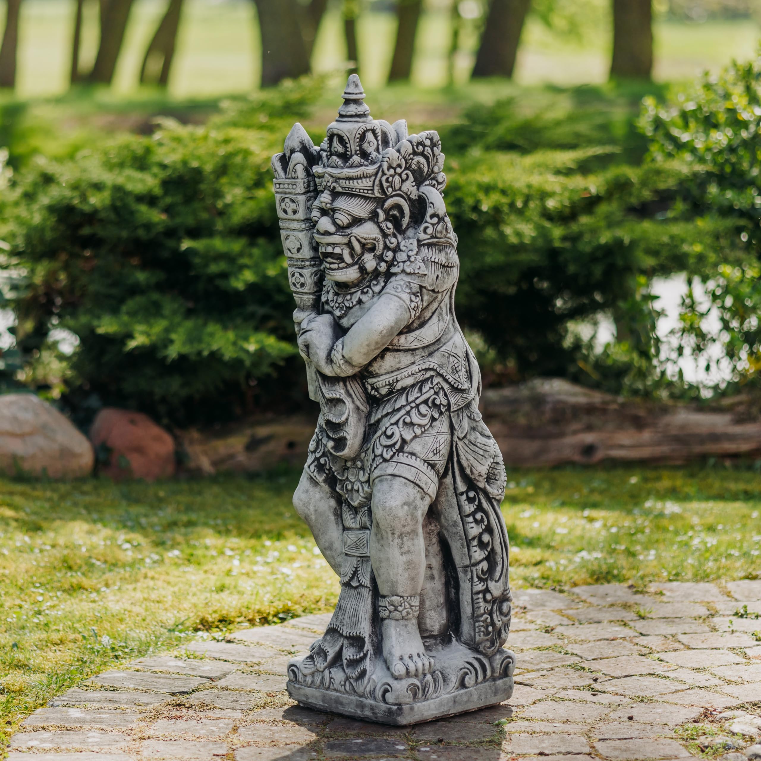 gartendekoparadies.de Statua degli Dei Indiani Figura Pietra Grigio Ghiaccio Antigelo per Esterni H 109 cm 135 kg