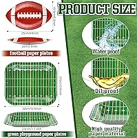 Vista 3 de Tanlade 50 platos de papel de fútbol americano, suministros de decoración de fiesta de fútbol, platos desechables, platos para aperitivos, nachos