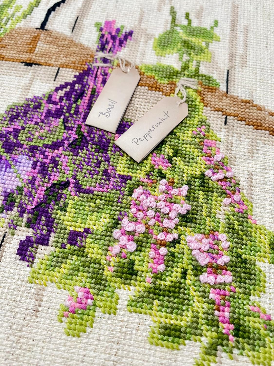 RIOLIS - Herbs 1717, Floral Cross Stitch Kit 11,81" x9,45, Cross Stitch Kits for Beginners & Advanced, Crossstitching Kits Adult, Counted Stitching Kits, Flowers Embroidery Kit