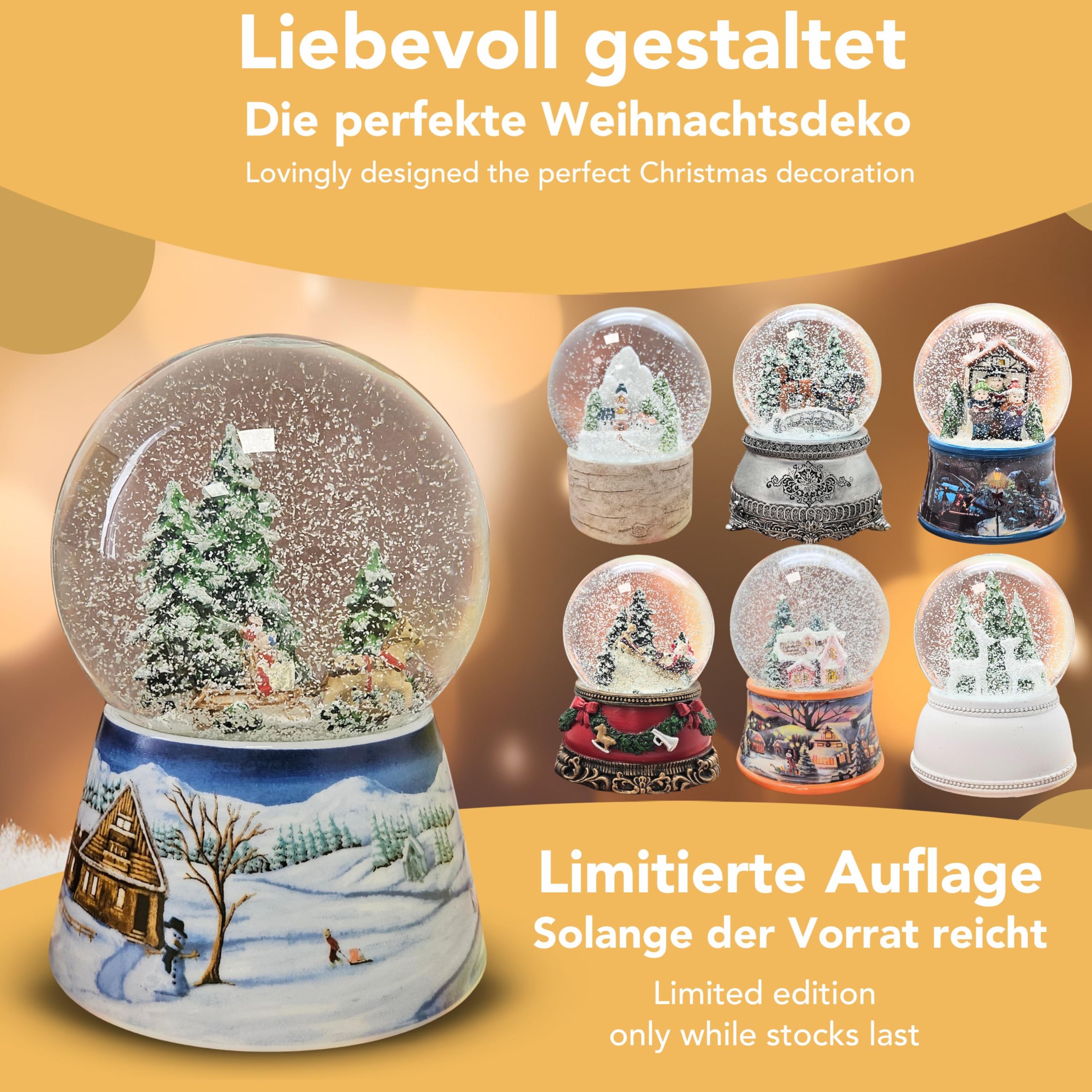 20084 Nostalgie- Boule a Neige Balade en calèche Romantique boîte à Musique 10 cm diamètre