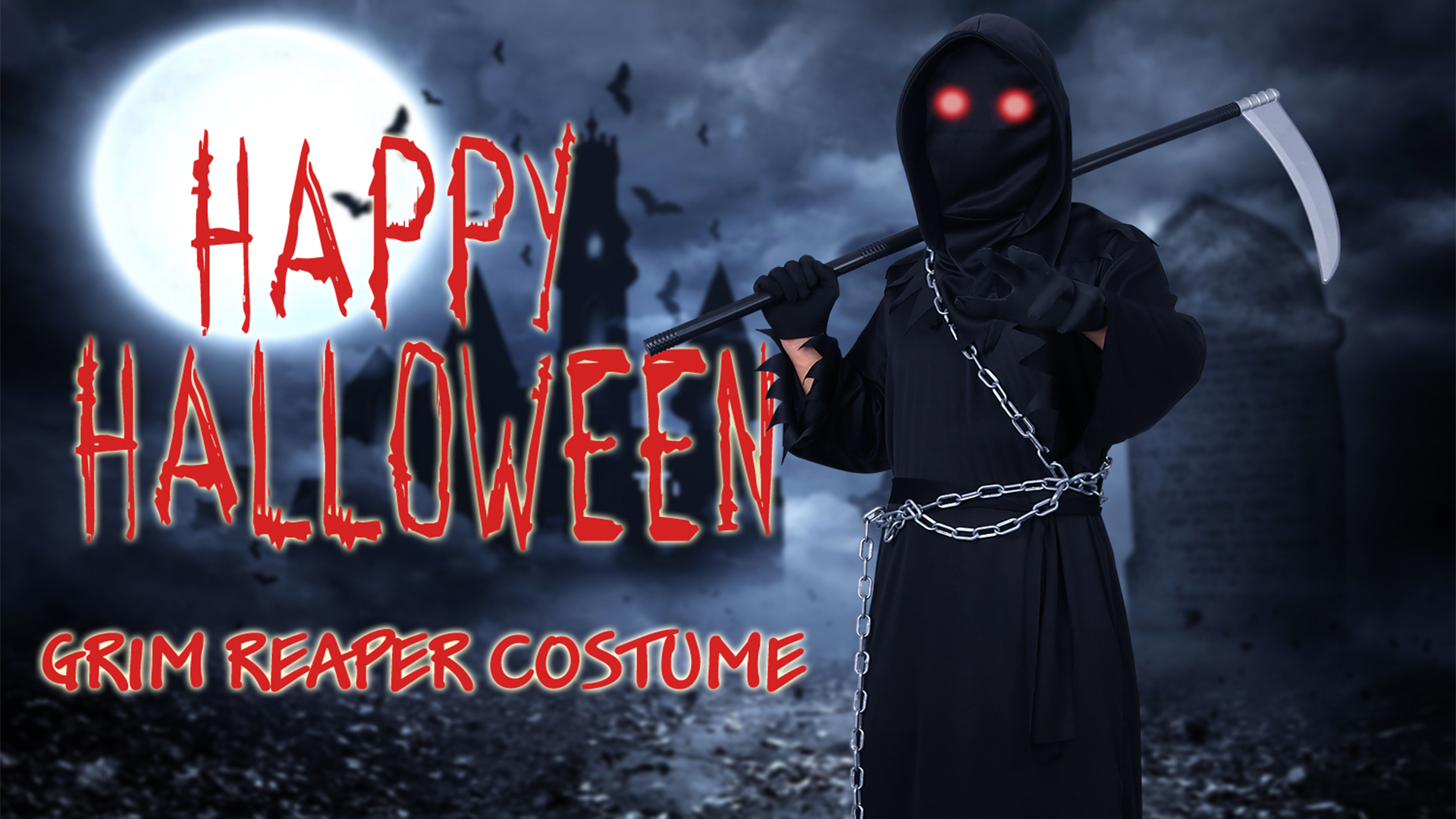 Formemory Sensenmann Kostüm Set - 7-teiliges Halloween Kostüm Für Kinder Und Erwachsene