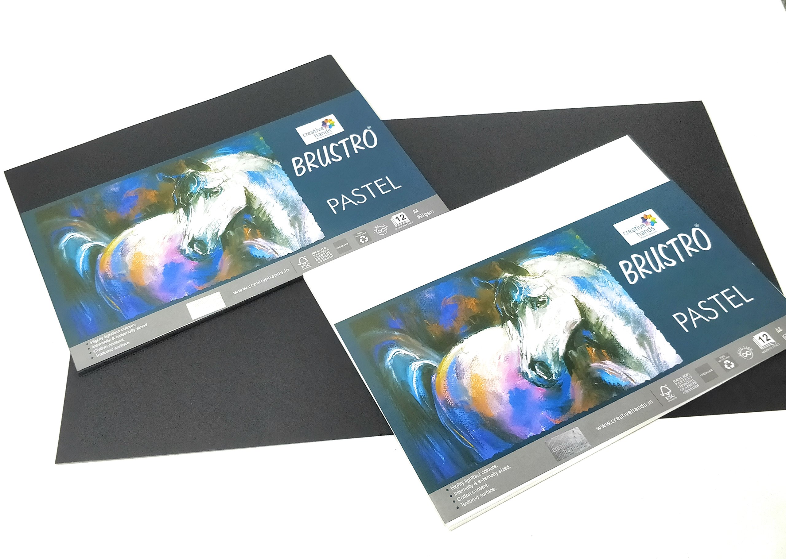 Brustro Artists Pastel Papers 160 GSM A4 Black & White 24 Sheets (12 Sheets of Each Color) (B07657F2RB) Amazon Price History, Amazon Price Tracker
