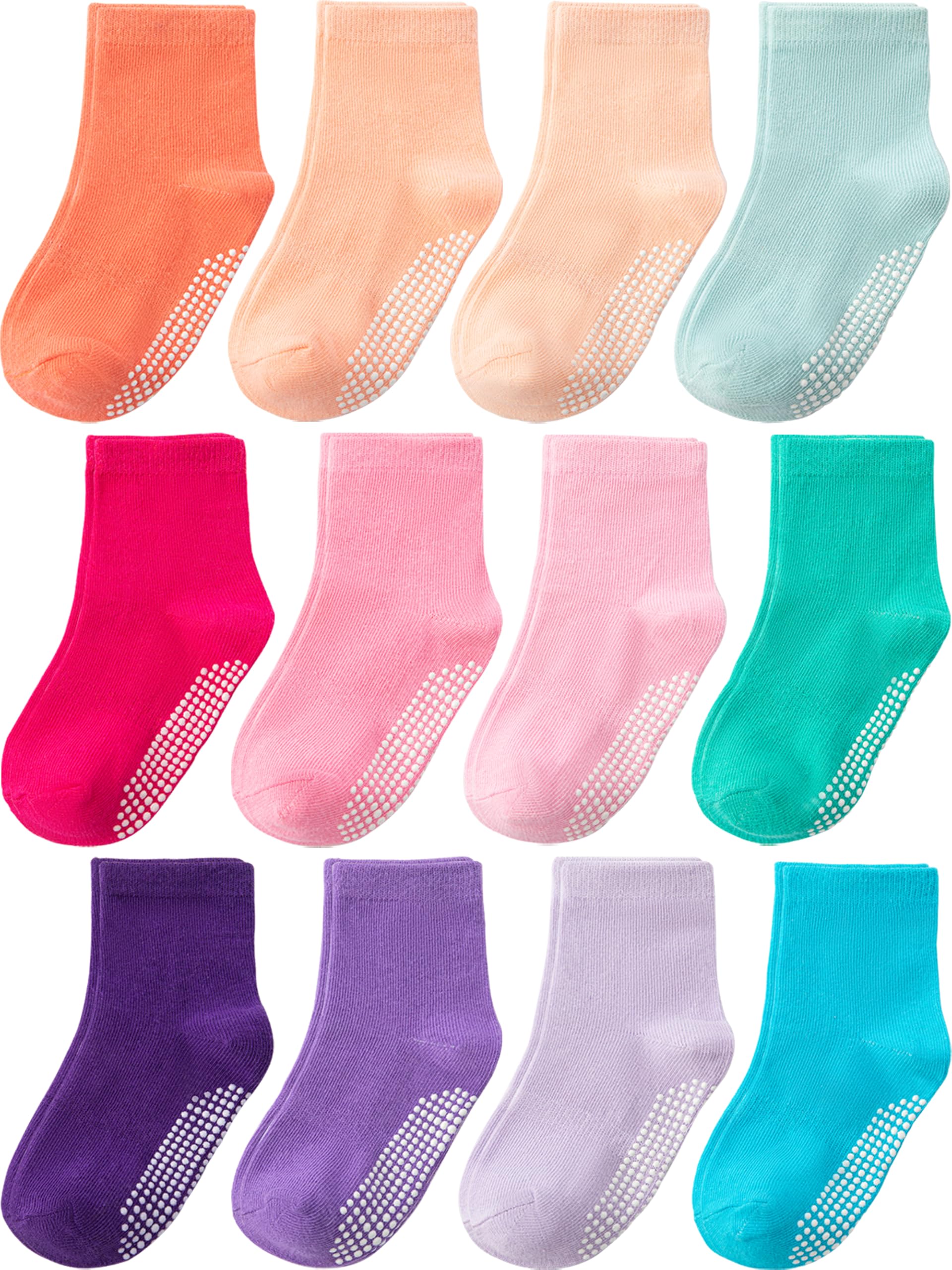 Aroveea Babysocken, rutschfest, für Kleinkinder, Jungen und Mädchen, niedlich, Baumwolle, 12 Stück