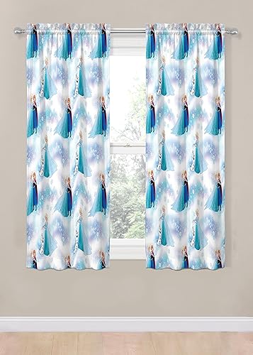 Miniatura 2 de Jay Franco Disney Frozen Magic Winter - Juego de 4 cortinas decorativas de 63 pulgadas (2 paneles, 2 alzapañas)