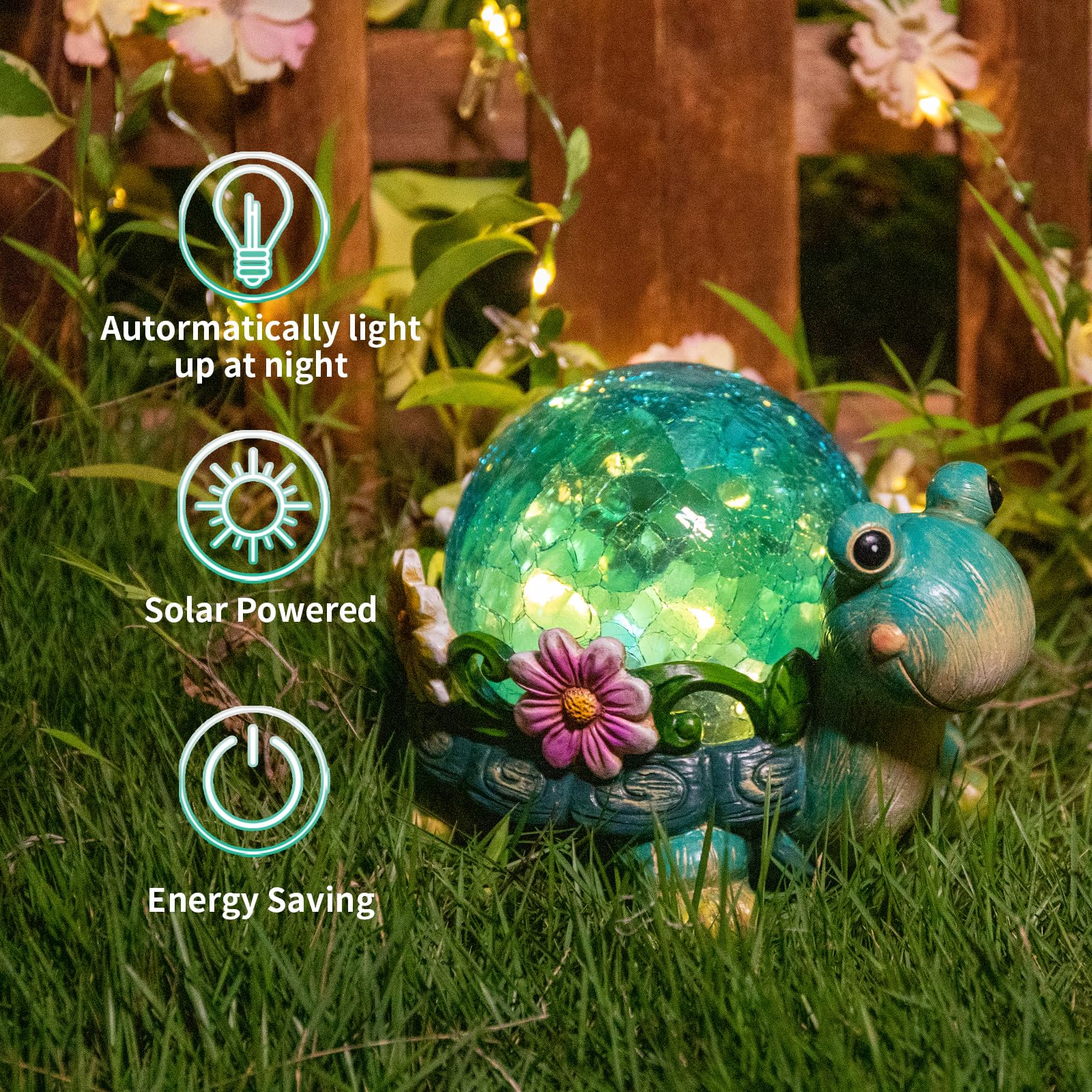 GIGALUMI Tartaruga Solare Decorazione Giardino con LED, Regalo