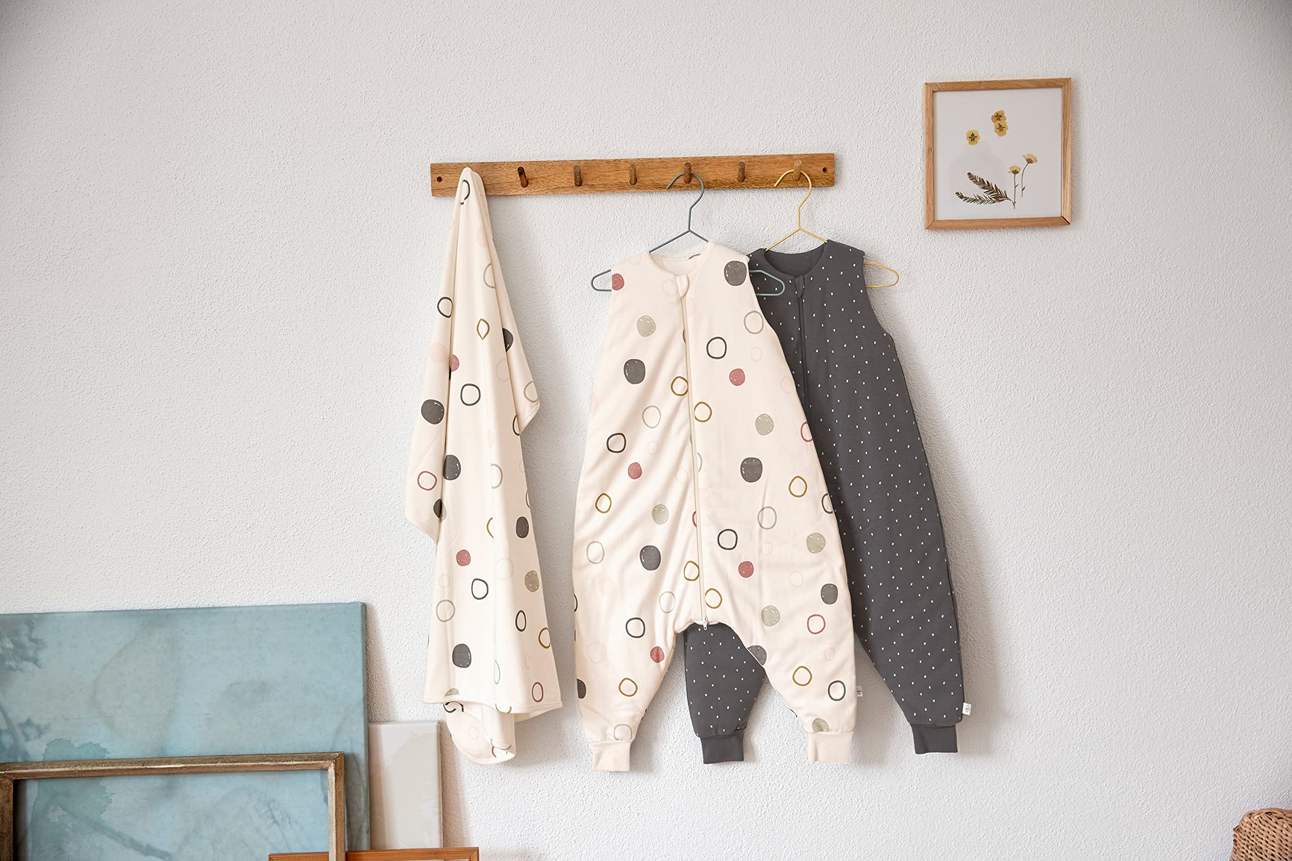 LÄSSIG baby cuddle blanket certificato GOTS morbido/Interlock Baby Blanket 80 x 80 cm Circles offwhite
