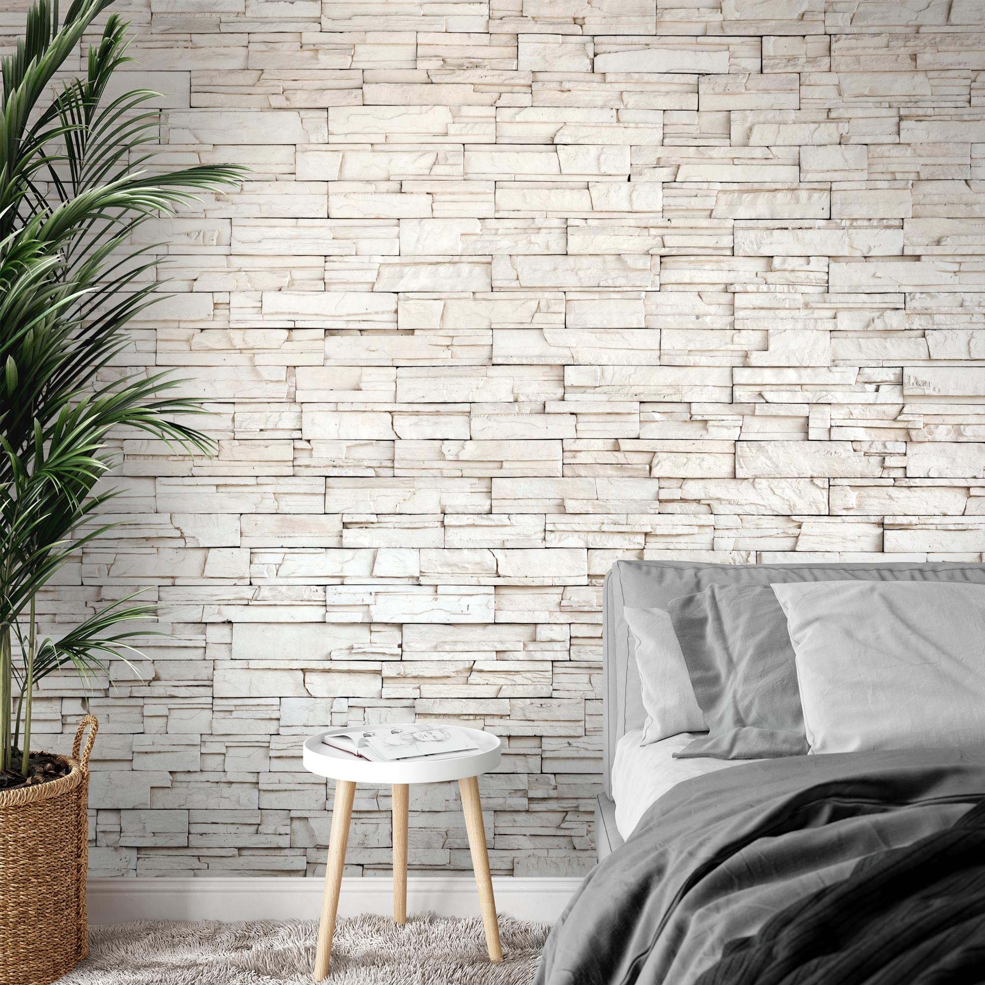 Runa Art Wallpaper 396 x 280 cm Stone wall 3D Effect Non-Woven Decoration Print Wall Mural Living Room, Made in Germany - Image 3