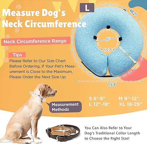 Miniatura 2 de Big Ant Collar inflable protector para perros y gatos, cono suave para perros después de la cirugía, collar de dona para cuello de perro, collar de