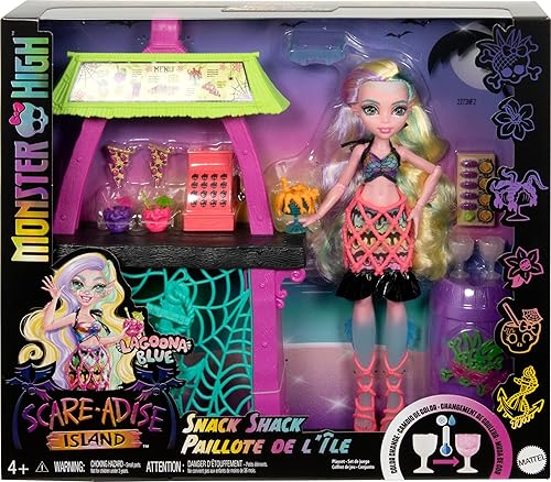 Miniatura 6 de Monster High Muñeca y juego Lagoona Blue Scare-adise Island Snack Shack con accesorios de comida y bebidas que cambian de color