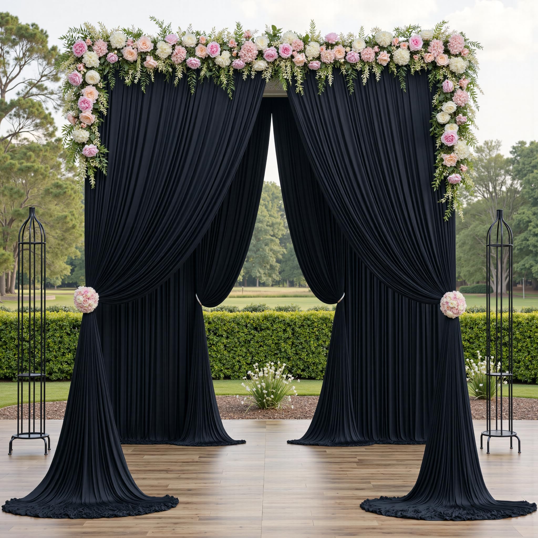 HBBMAGIC 6m x 3m Tenda di sfondo nero per la festa di nozze, tende di sfondi per pareti fotografiche senza rughe per il battesimo di compleanno Baby Shower