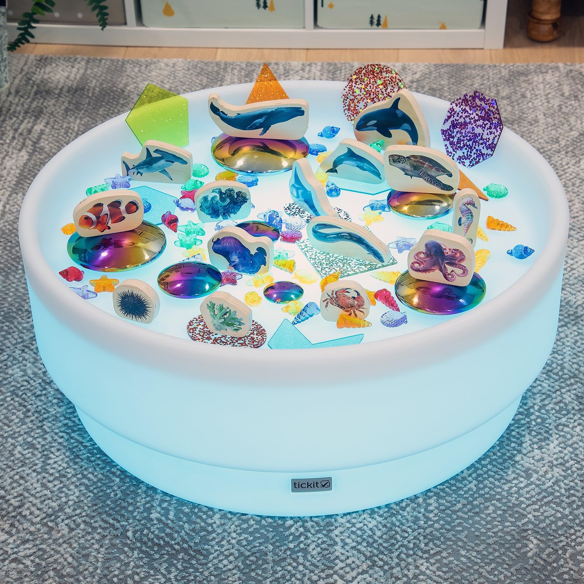 tickit Discovery Glow Low Table Sensorischer Leuchttisch Farbwechsel-LED wasserdicht tragbar