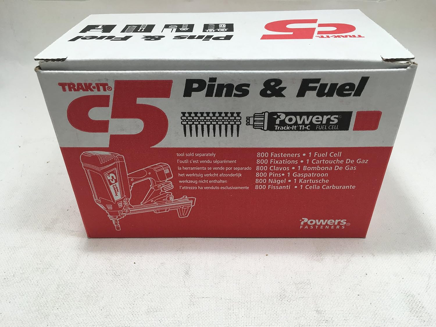 Case Of 5 Boxes(4000 Pcs) Powers Fasteners TrakIt 55310 C5 3/4 19mm Concrete Pins