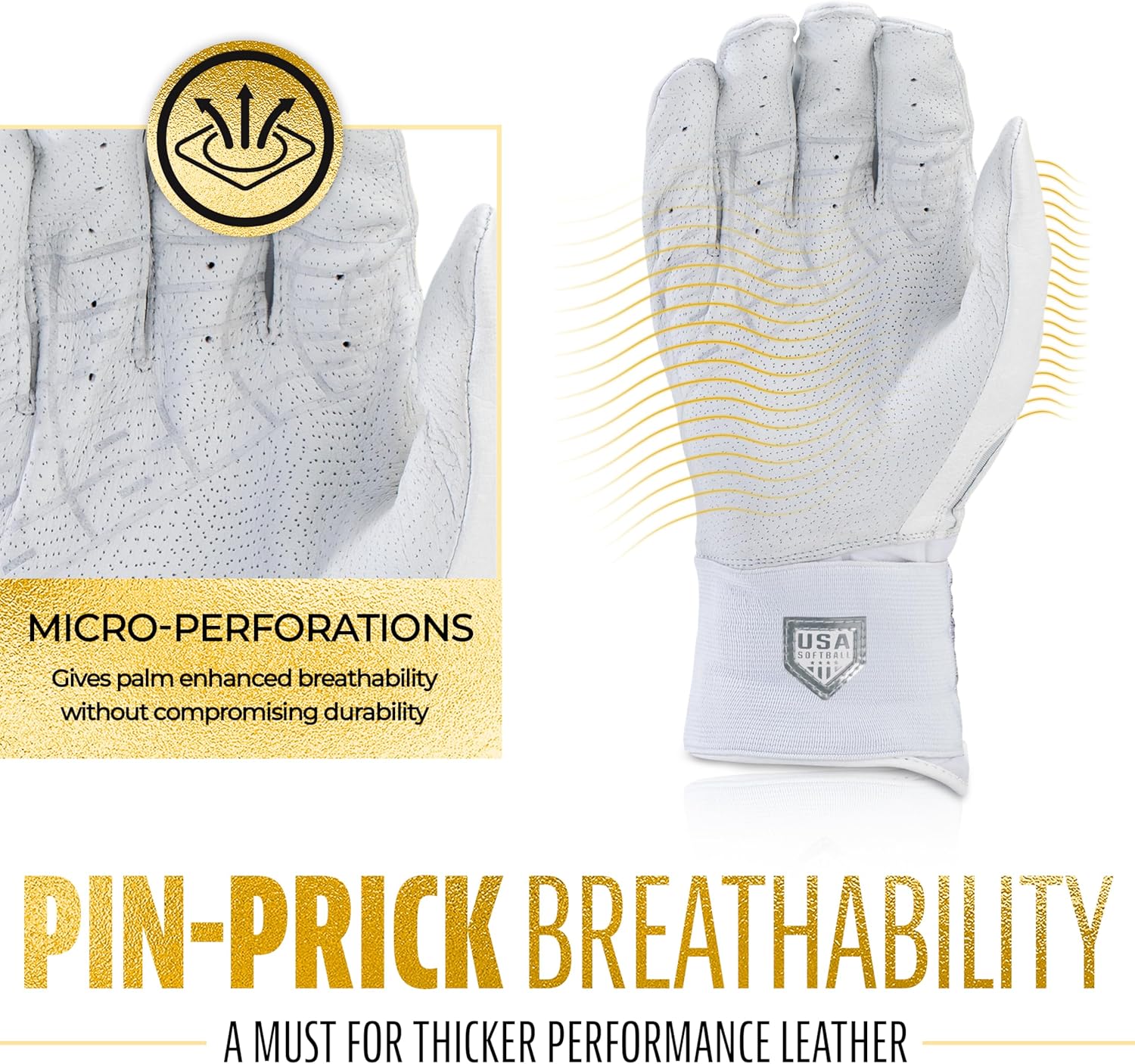 Franklin Sports USA Softball Batting Gloves - Infinite Powerstrap Women's Fastpitch + Softball Batting Gloves - Durable Full Wrap Cage Practice Gloves - Reinforced Wrist