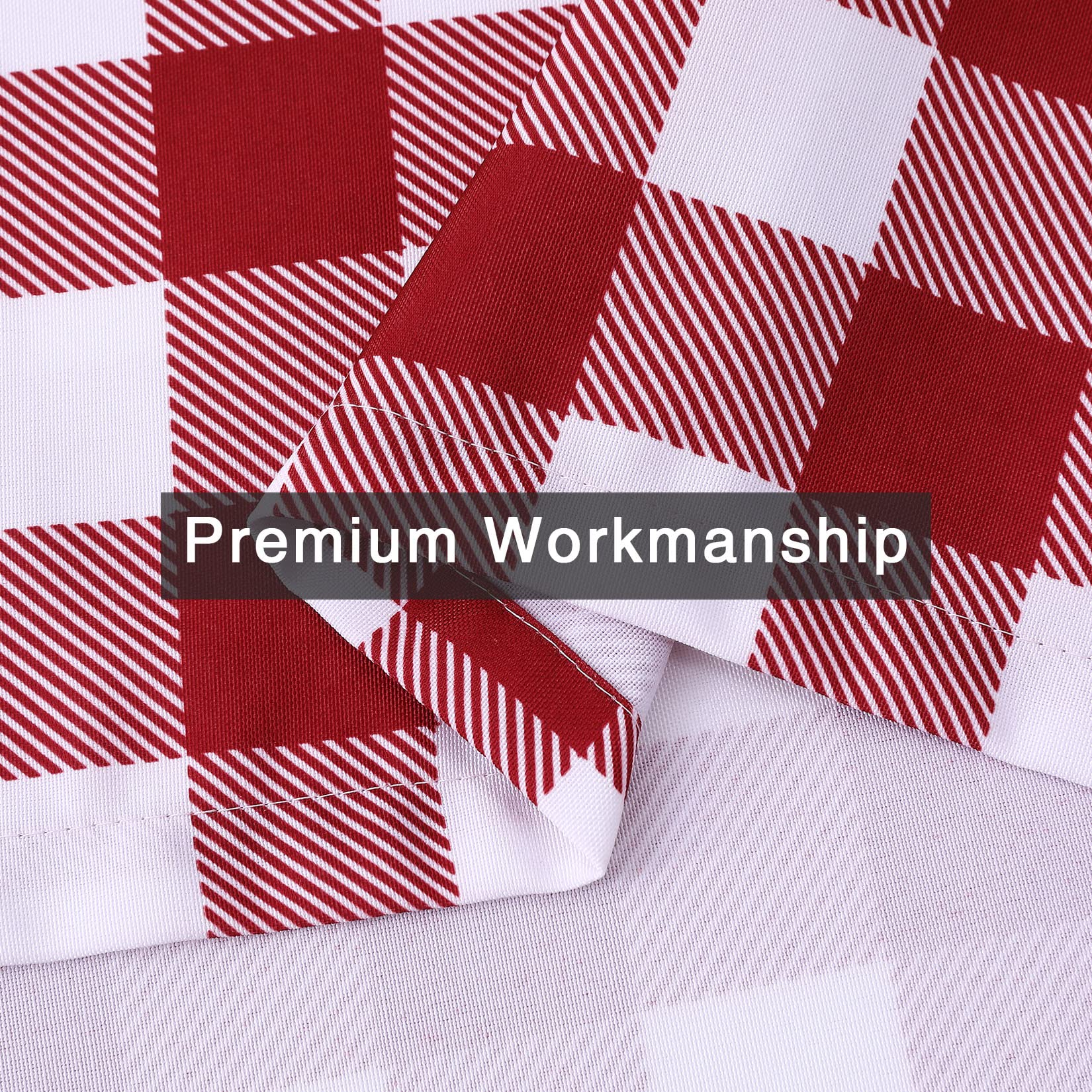 Christmas Red and White Tier Curtains,Buffalo Check Plaid Gingham Short