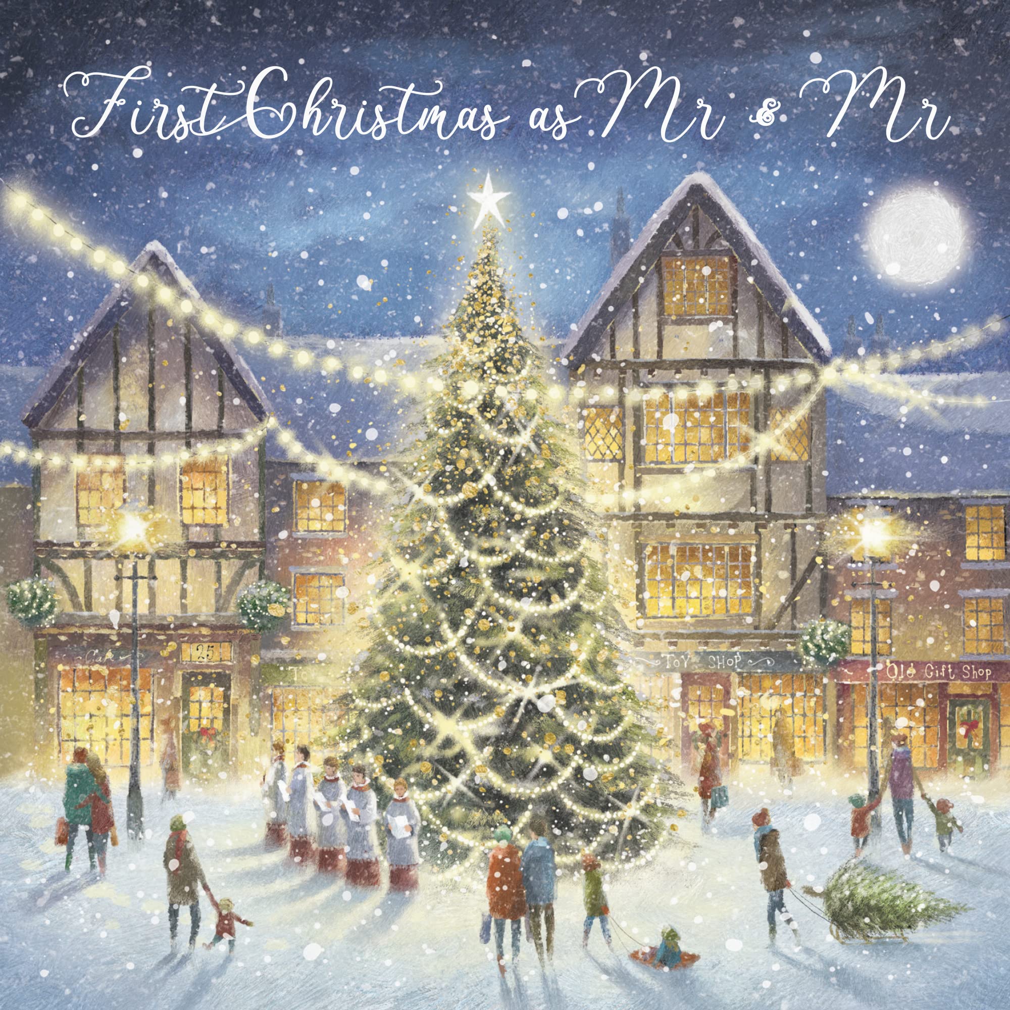 Hunts England, 1st Christmas As Mr & Mr Luxury Card, 'Christmas Eve', First Christmas As Mr & Mr, Milo's Gallery Collection - Image 2