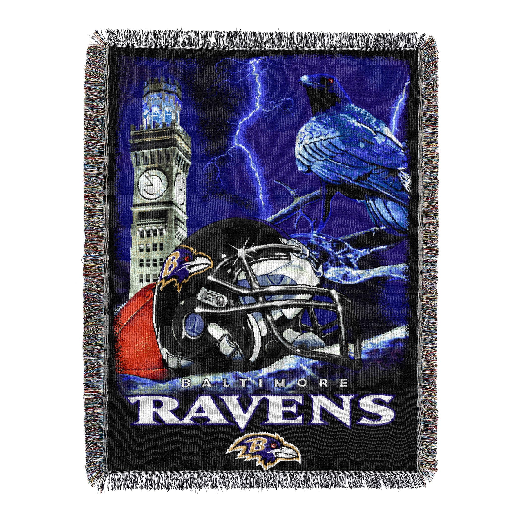 Northwest NFL Baltimore Ravens Unisex-Adult Woven Tapestry Throw Blanket, 48" x 60", Home Field Advantage