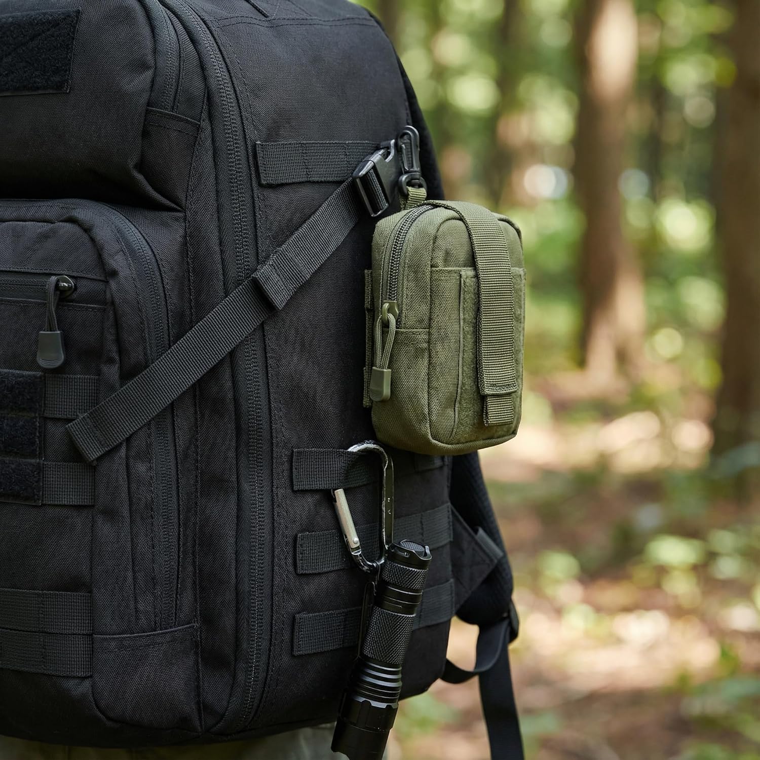 Tactical Hiking Backpack with 180° Open Design, Molle Webbing, Padded Laptop Compartment, Lightweight for Outdoor Adventures (black) - Image 3