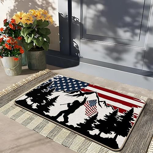 Miniatura 127 de Tapete divertido para puerta de campamento de 17 x 30 pulgadas, regalos de campamento para mujeres, alfombras de cámper para interior, alfombra