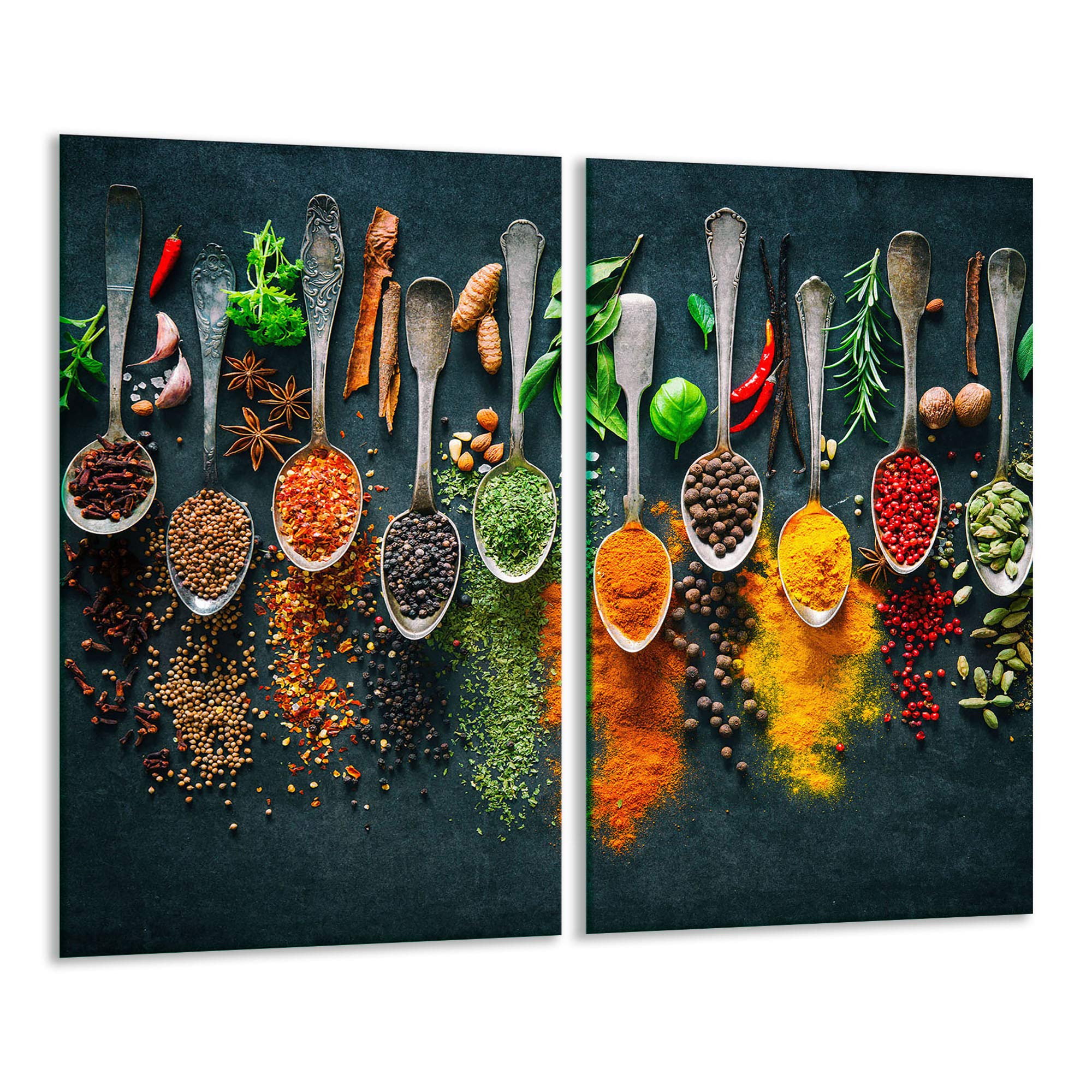 TMK ArtDeko – Placa Protectora Vitrocerámica 2 Piezas 30x52 cm – Cubre Placa de Inducción de Cristal Templado 4 mm – Tabla de Cocina de Vidrio Multifuncional y Protector Antisalpicaduras