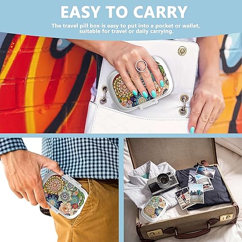 Miniatura 7 de Pastillero de viaje, 8 compartimentos, pastillero portátil para bolso, organizador diario de pastilleros para guardar vitaminas, suplementos, aceite