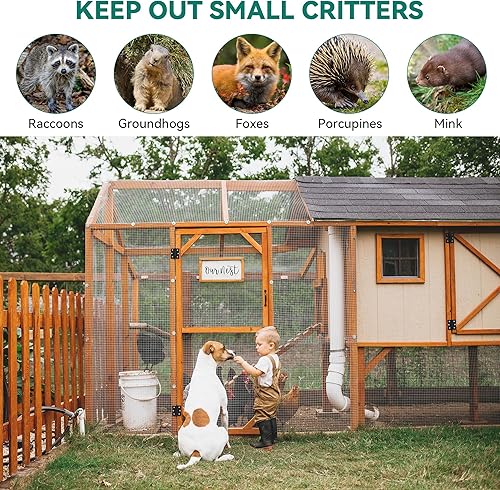 Miniatura 6 de YITAHOME Malla de alambre galvanizado de 35.8 in x 51.5 ft, rollo de alambre de pollo calibre 19 de 12 pulgada