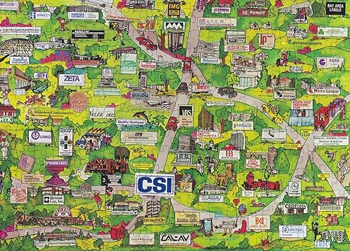 Miniatura 7 de Rompecabezas de 1000 piezas  1986  Mapa gráfico ilustrado de Silicon Valley que muestra todas las marcas comerciales importantes