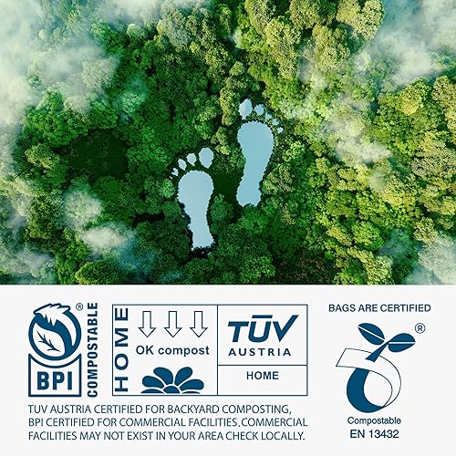 Miniatura 6 de Bolsas de basura compostables de 1.6 galones, bolsas de basura pequeñas para contenedor de encimera, extragruesas de 0.78 mils, certificado US BPI