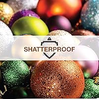 Vista 5 de Vickerman Esfera decorativa de Navidad de 2.75 pulgadas, acabado dorado brillante, plástico inastillable, resistente a los rayos UV, decoración