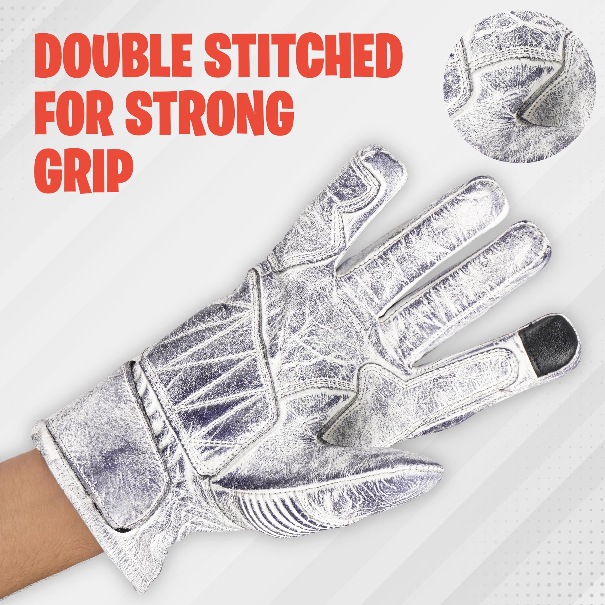 ADM Gants Moto Motocross Quad Tactiles Imperméables Look Dirty Usé Vintage Gants Moto Cross Waterproof Hiver Été Toute Saison, Blanc, Rouge, Jaune, Brun, Marron & Noir