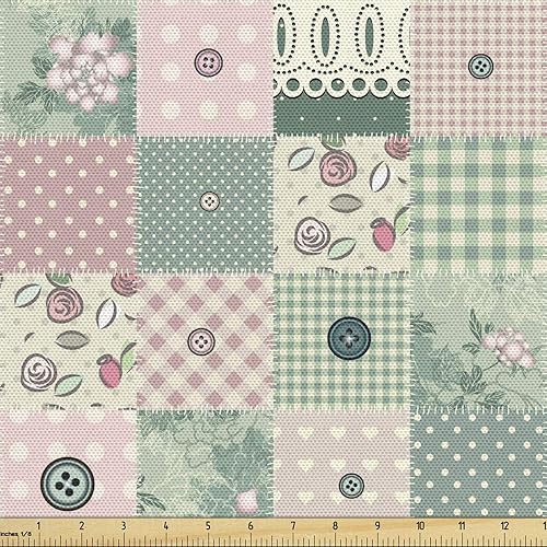 Miniatura 41 de Tela de panda Lunarable de The Yard, diseño de oso asiático con dibujos animados comiendo hojas y ramas, animal silvestre, tela decorativa para