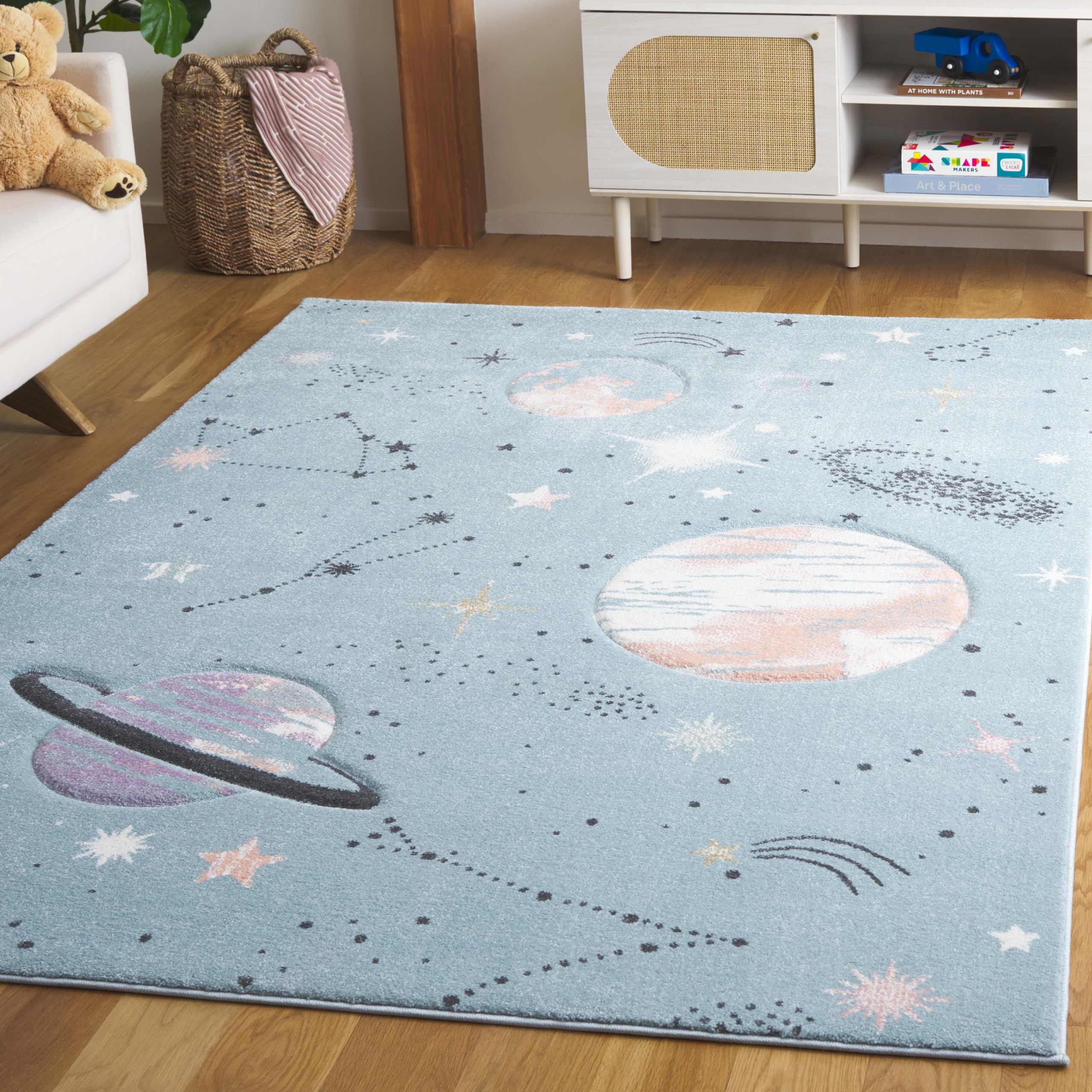 SAFAVIEH Carousel Kids Teal Orange Rug