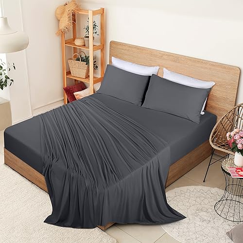 Miniatura 2 de Utopia Bedding Juego de sábanas Queen  Juego de sábanas de punto de jersey de 4 piezas  Sábanas de jersey de algodón  Sábanas elásticas de camiseta