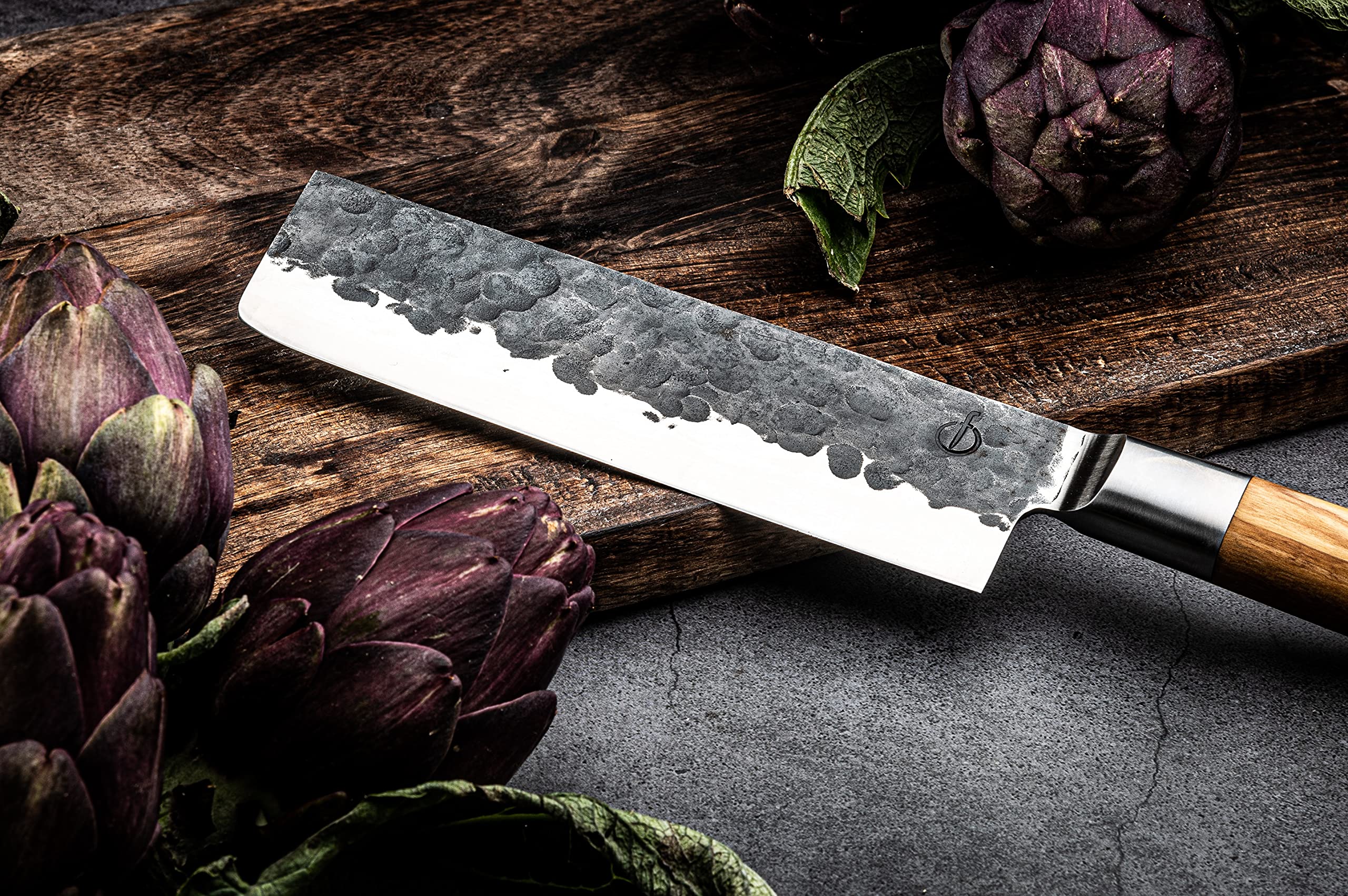 Forged mannaia Olive 17cm, fatti a mano, in scatola di legno