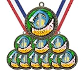 Various 10 Pack Styles of Horseshoe Award Medals with Neck Ribbons Trophy Award Prize Gift