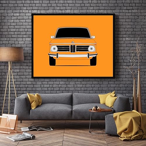 Miniatura 5 de Custom Car Posters CUSTOMIZABLE COLOR Handmade Poster compatible with BMW 2002 Tii Ti (1968-1973) Print Wall Art Décor - 8x10 Satin Print (Unframed)