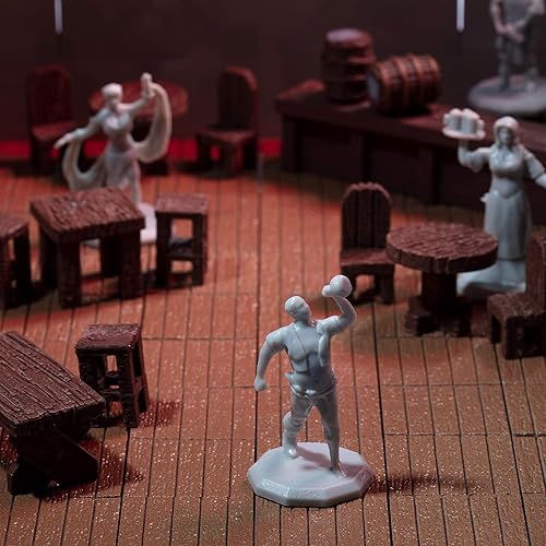 Miniatura 4 de Monster Townsfolk Mini figuras de fantasía – 8 piezas de personaje no jugador en miniatura NPC – 1 pulgada de tamaño hexagonal compatible con DND