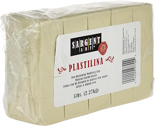 Miniatura 2 de Sargent Art Plastilina arcilla de modelado 5 libras color crema