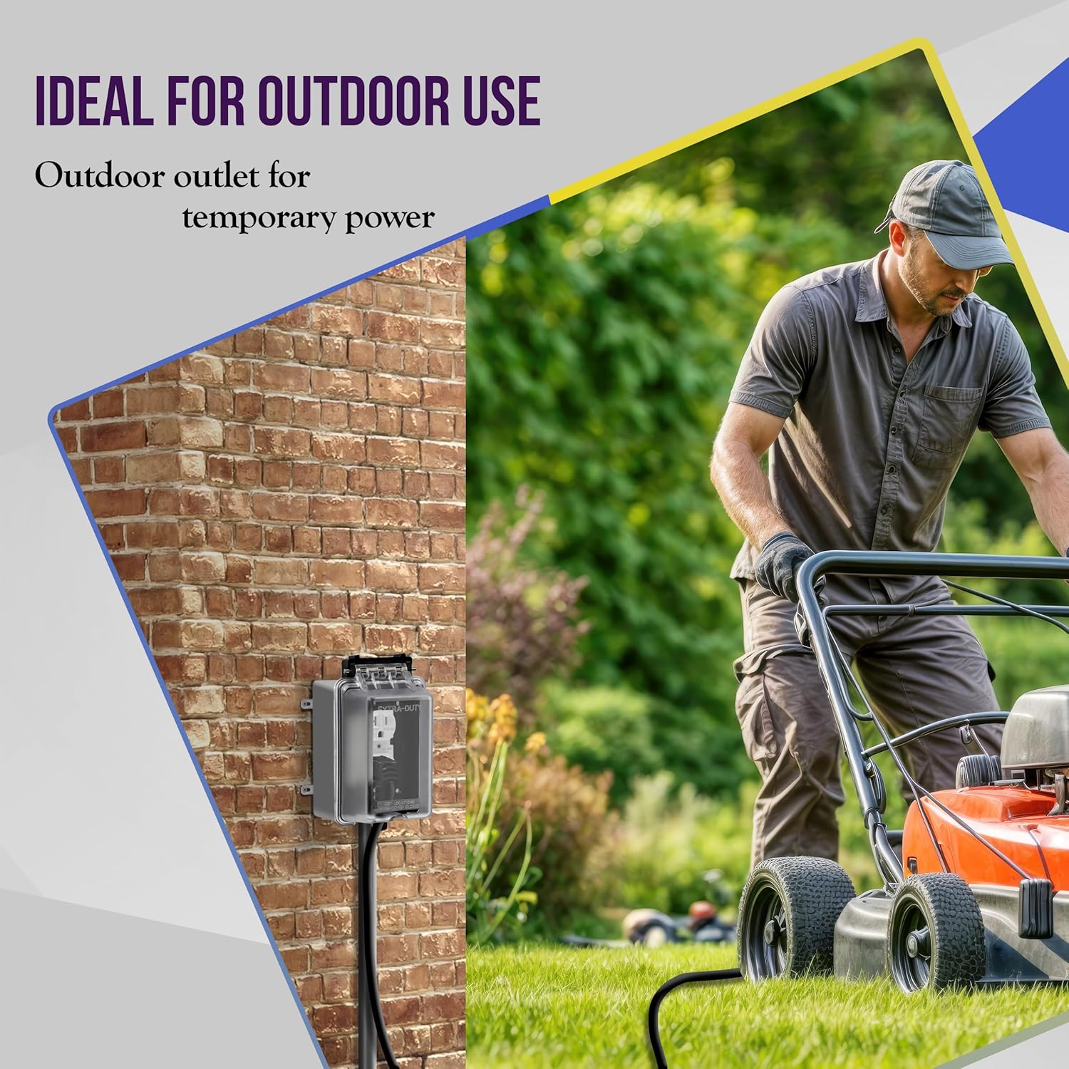 ENERLITES Outdoor Heavy-Duty Outlet Kit, 20A Tamper & Weather-Resistant Duplex Receptacle, Extra-Duty in-Use Weatherproof Cover, 1-Gang 1/2" 3-Hole Metal Weatherproof Box, UL Listed