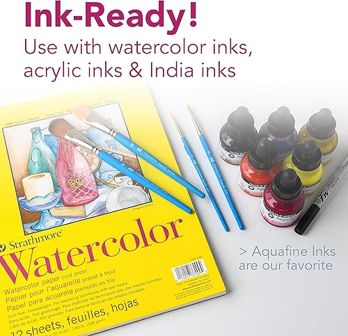 Miniatura 8 de Strathmore 300Series Acuarela 9x12 Prensa Fría clase de 24hojas por paquete