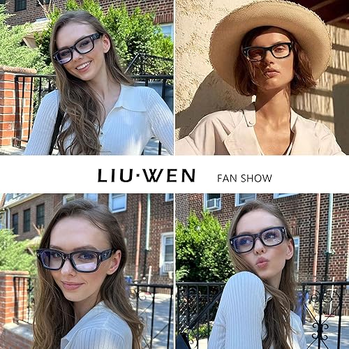 Miniatura 2 de LIUWEN Gafas de luz azul con marco grueso para hombres y mujeres, gafas de computadora cuadradas de moda anti fatiga ocular